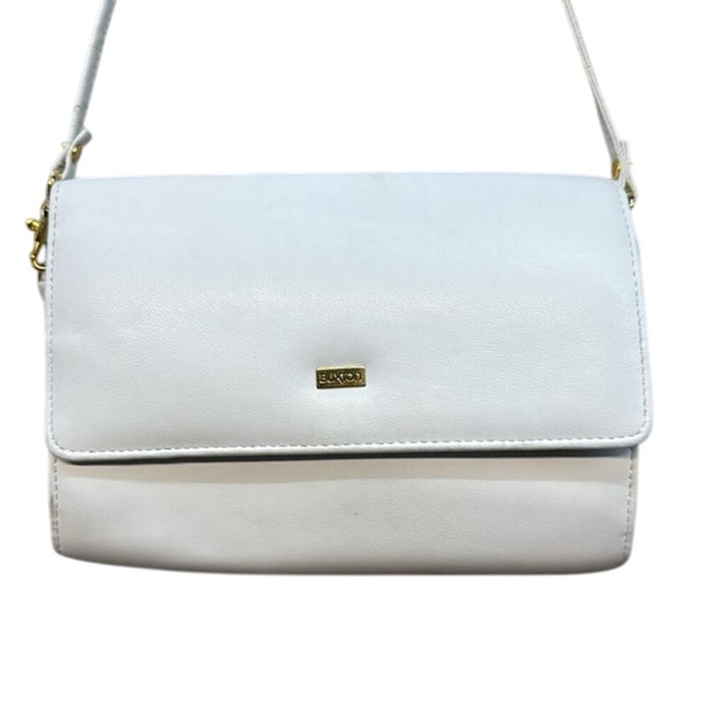 Buxton White Crossbody Clutch Purse Bag Pocket Book Removable Strap